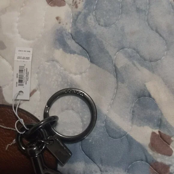 NWT Coach Leather Baseball Key Holder /Charm - Picture 6 of 8